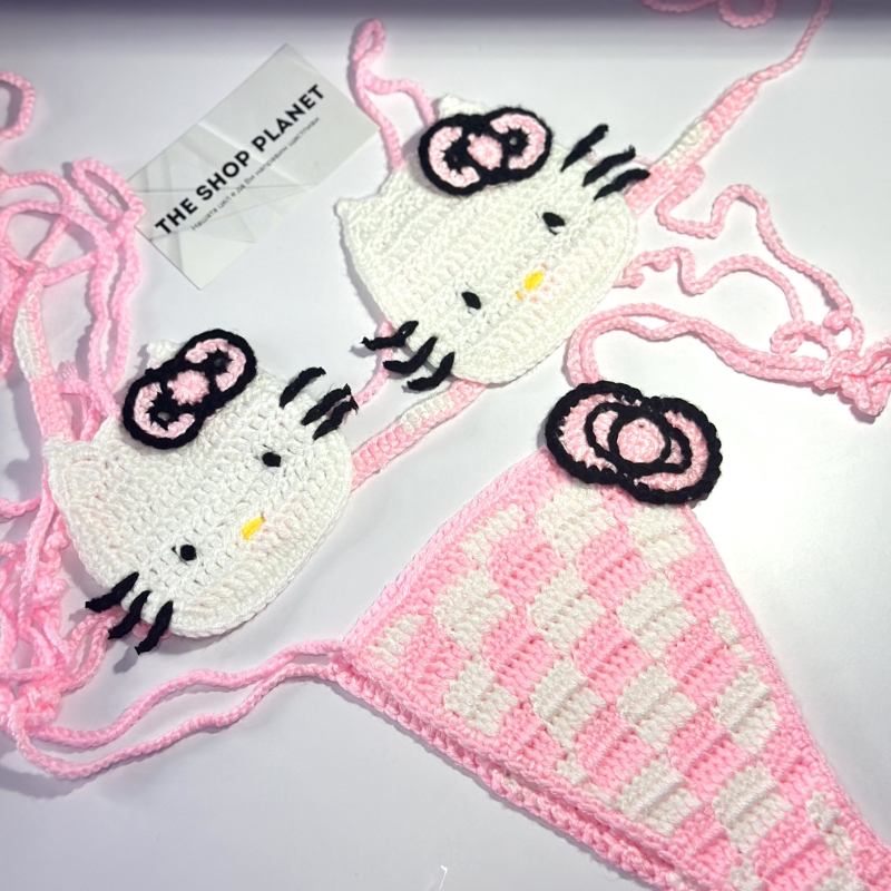 Плетен бански "Hello Kitty"