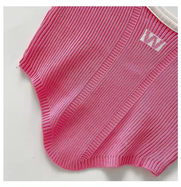 Кроп топ "W" розов