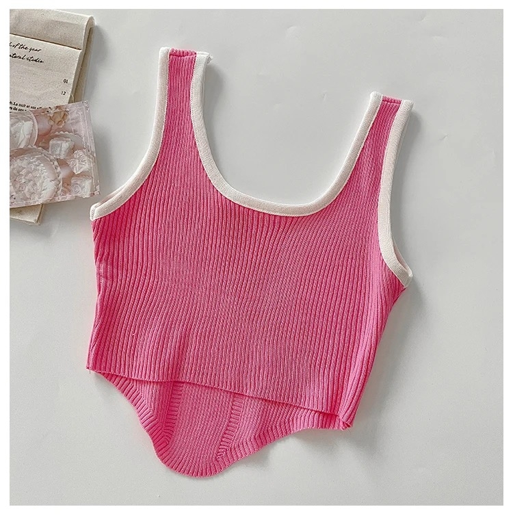 Кроп топ "W" розов