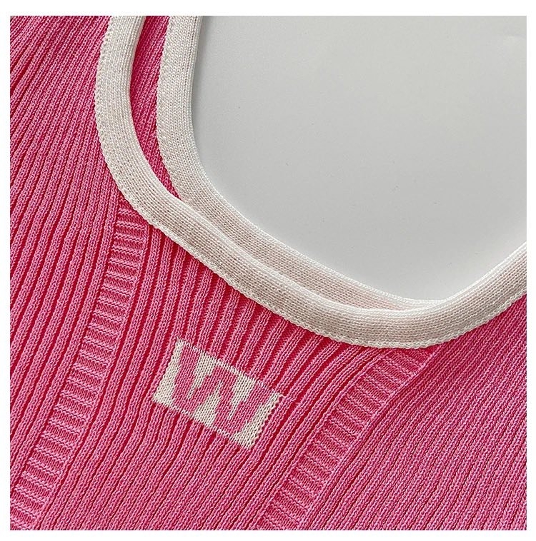 Кроп топ "W" розов