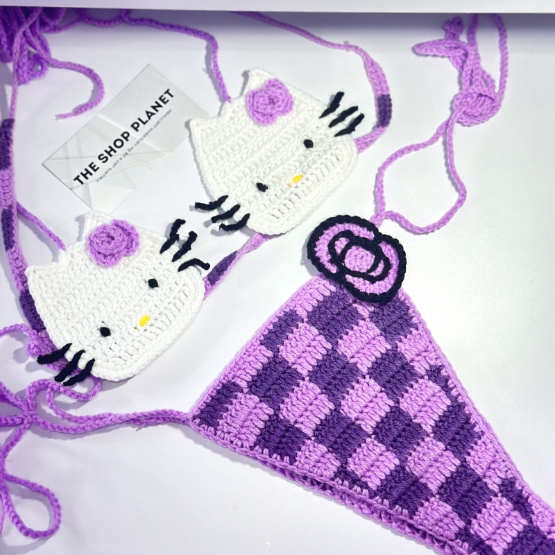 Плетен бански "Hello Kitty"