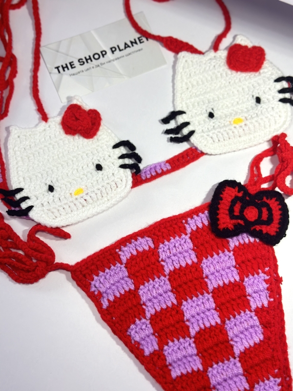 Плетен бански "Hello Kitty"